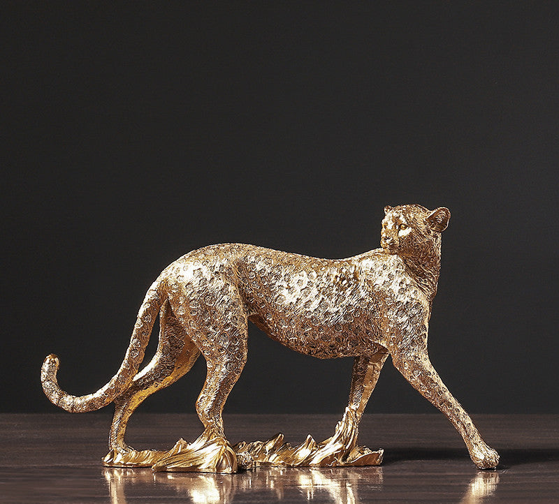 Modern Simple And Creative Golden Leopard Resin Ornaments