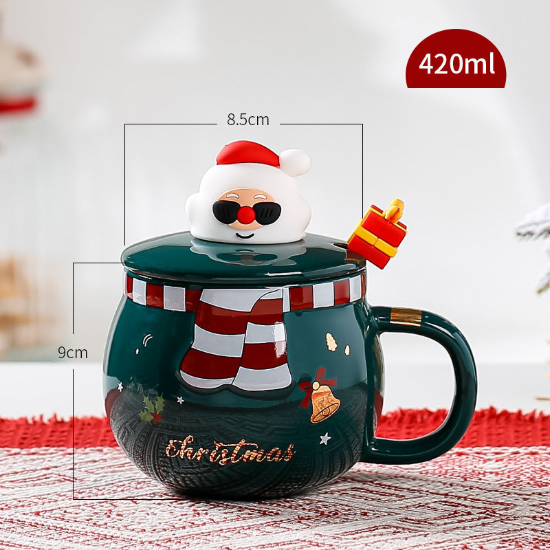 A Home Fashion Simple Christmas Style Ceramic Mug