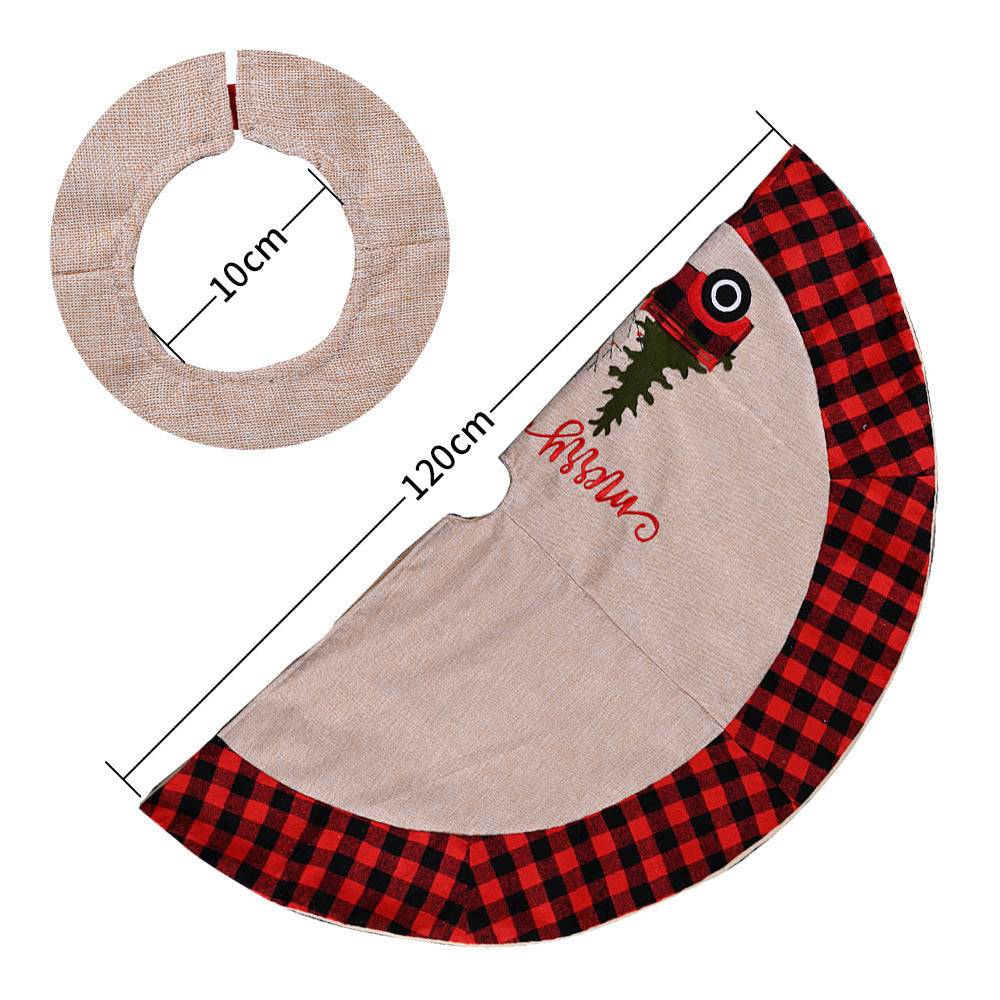 Jupe d'arbre en lin pour voiture, sapin de Noël, 120 cm, décoration de Noël