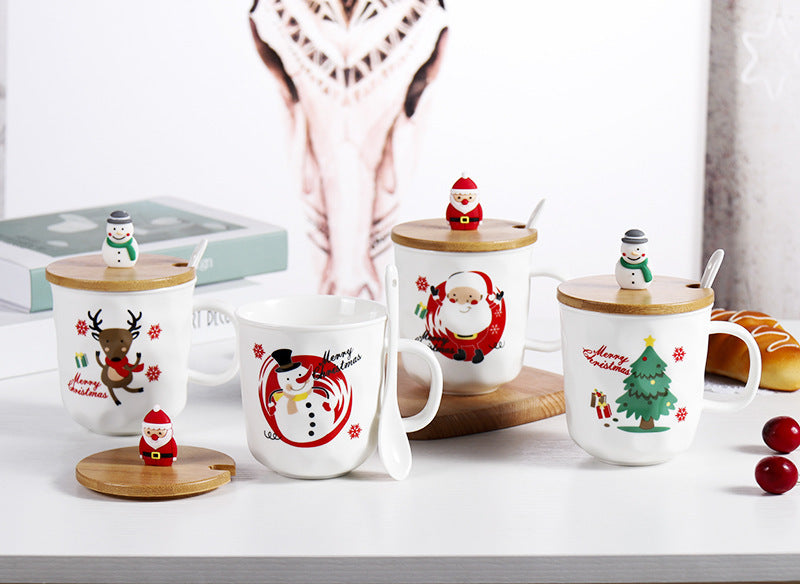 Santa Claus Christmas Tree Ceramic Cup Cartoon Mug