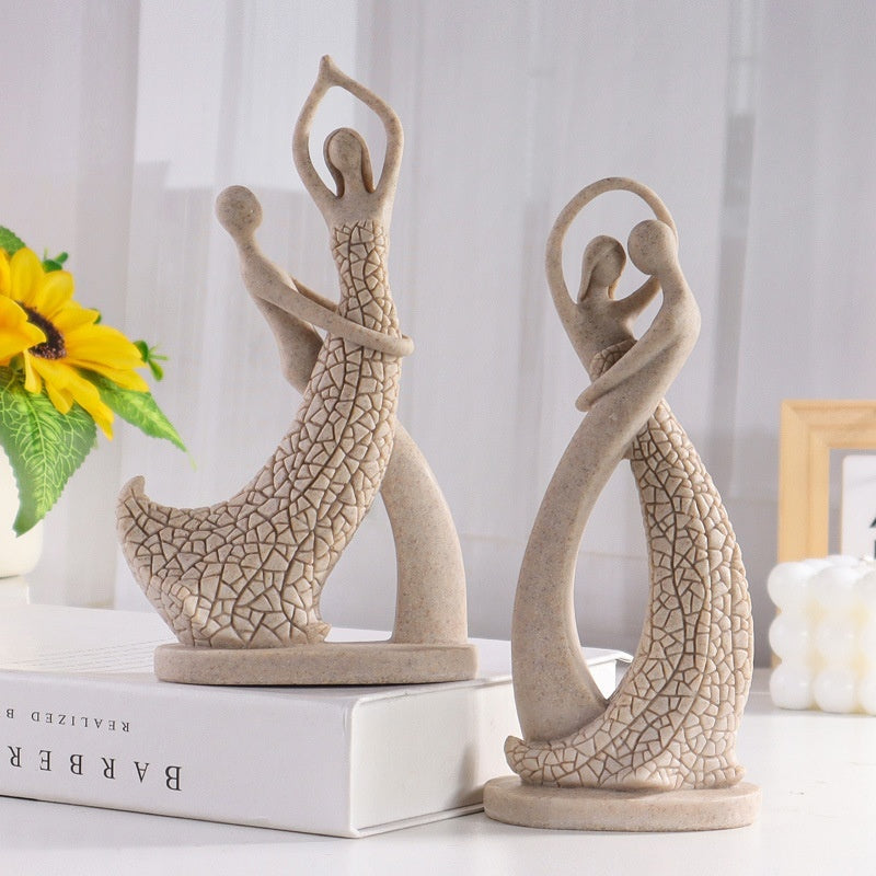 European Character Sandstone Couple Home Decoration Resin Crafts
