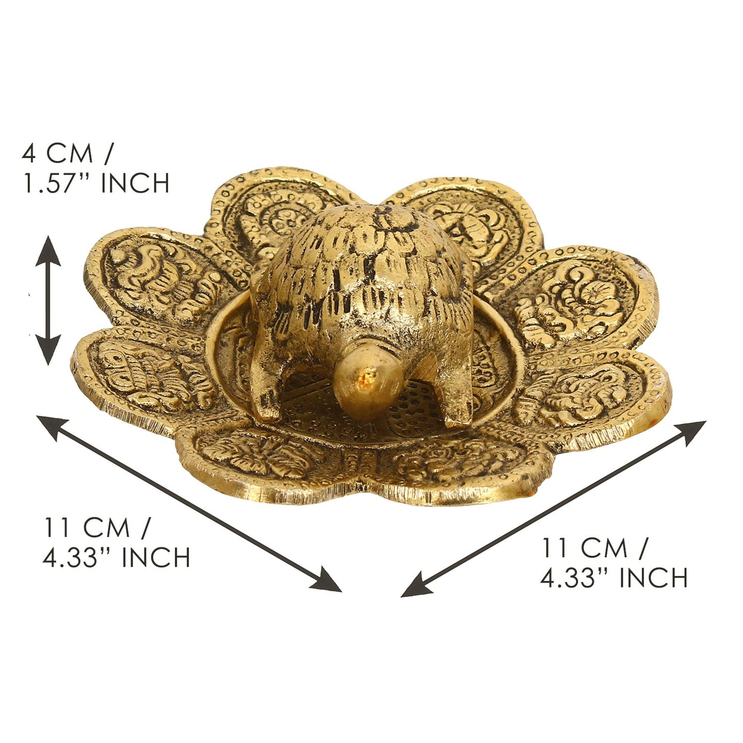 Feng Shui Tortoise with decorative plate for offices and home