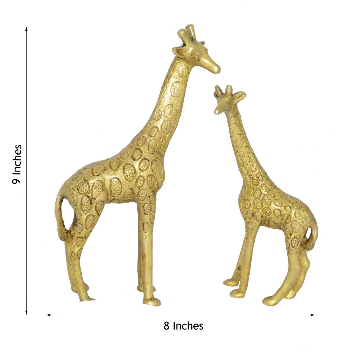 Two Decorative Brass Giraffe Statues Animal Figurines