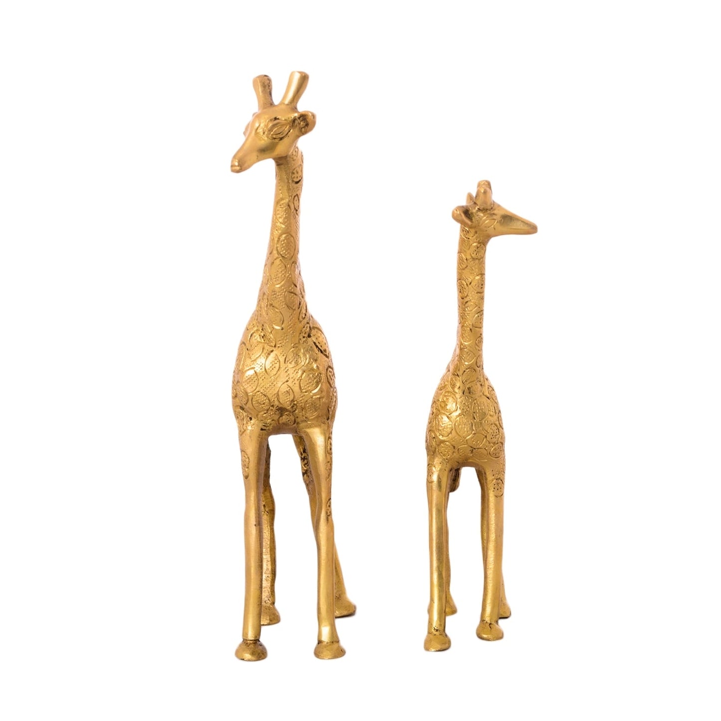 Two Decorative Brass Giraffe Statues Animal Figurines