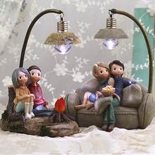 Creative Romantic Couple Lovers Bamboo Fire Night Light