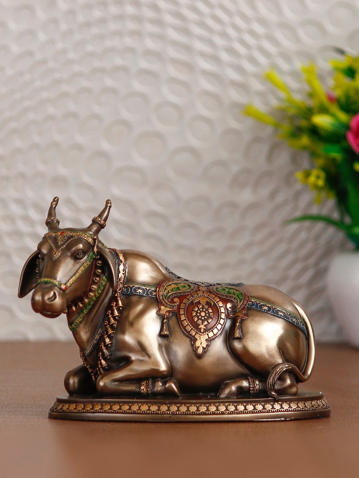 Gold Polyresin and Bronze Nandi Idol