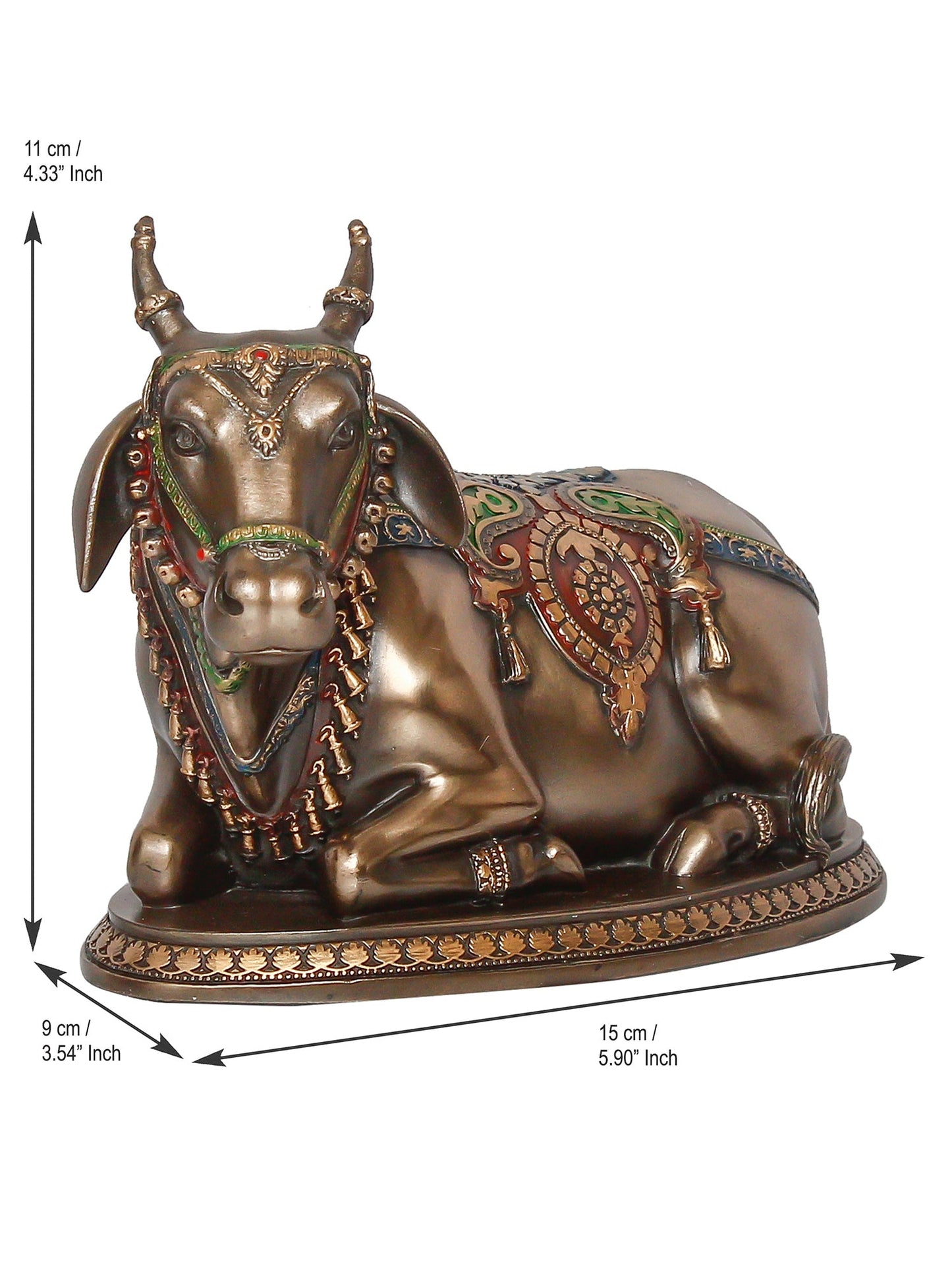Gold Polyresin and Bronze Nandi Idol