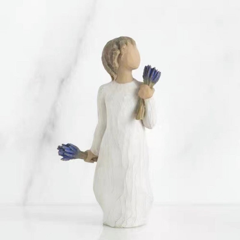 Cute Girl Resin Statue Decoration