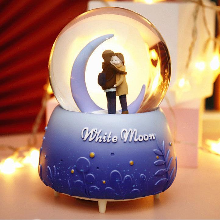 Creative Couple Gift Crystal Ball Floating Snow Music Birthday Gift Home Decoration