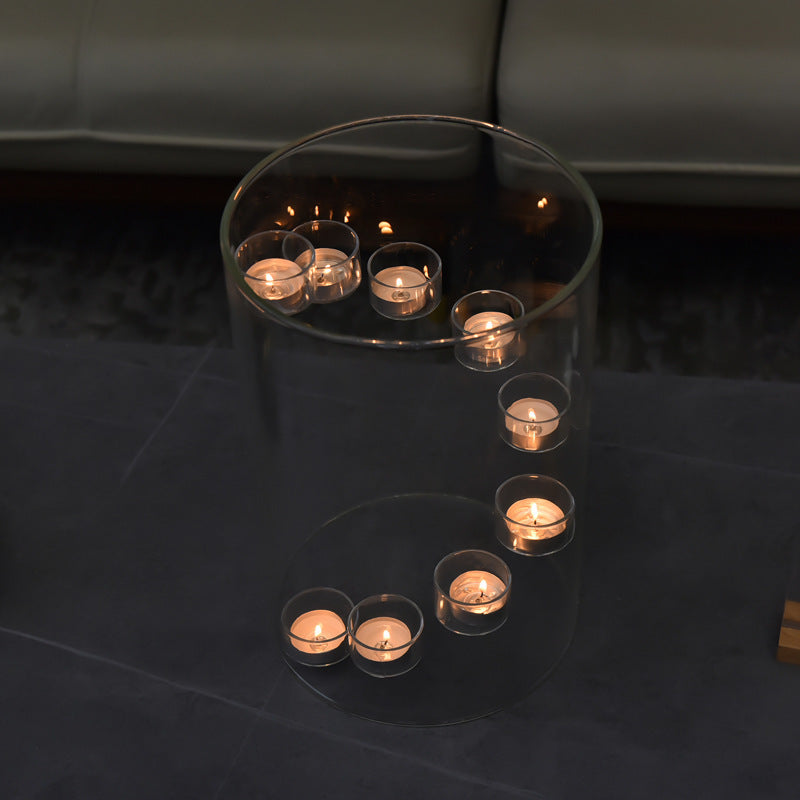 Large Glass Candlestick Candlelight Dinner Decoration Ornaments