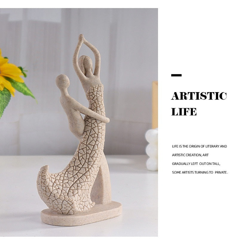 European Character Sandstone Couple Home Decoration Resin Crafts