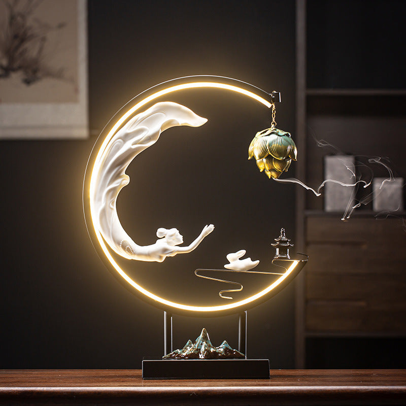 A LED Lamp Circle Living Room TV Cabinet Porch Zen