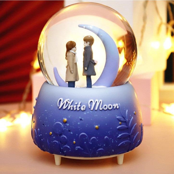 Creative Couple Gift Crystal Ball Floating Snow Music Birthday Gift Home Decoration