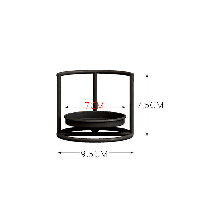 Hot Selling Simple Wrought Iron Candlestick Ring Candlestick Ornaments