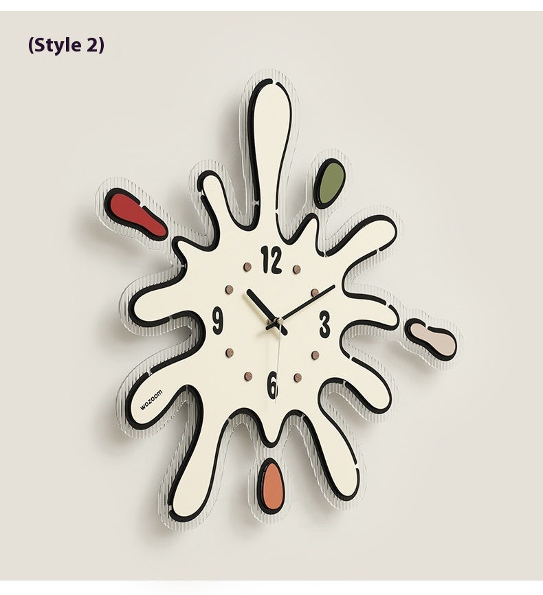 Living Room Home Punch-free Nordic Light Luxury Clock Wall Clock
