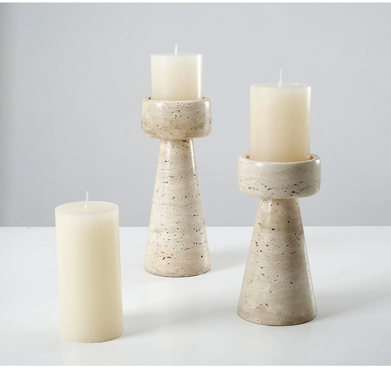 Creative Natural Cave Stone Candlestick Furnishings Ornaments