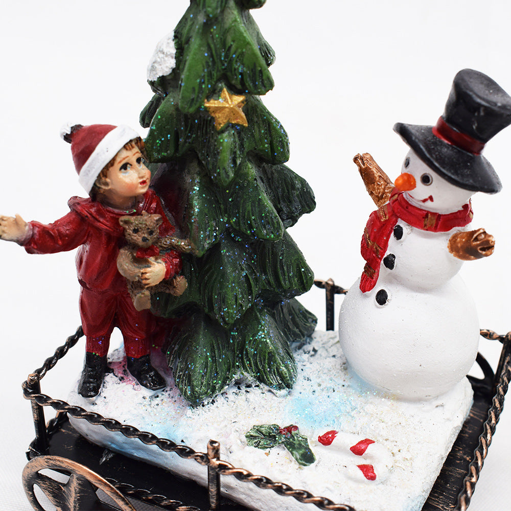 Resin Crafts Santa Claus Train Three-piece Set