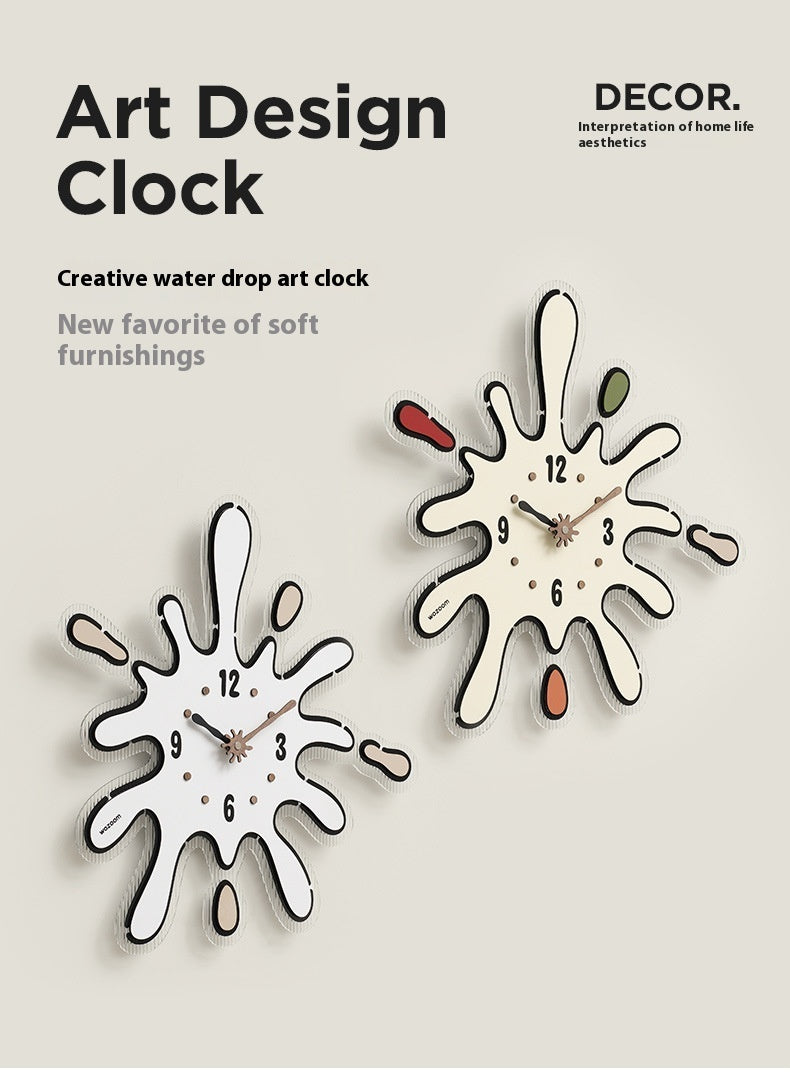 Living Room Home Punch-free Nordic Light Luxury Clock Wall Clock
