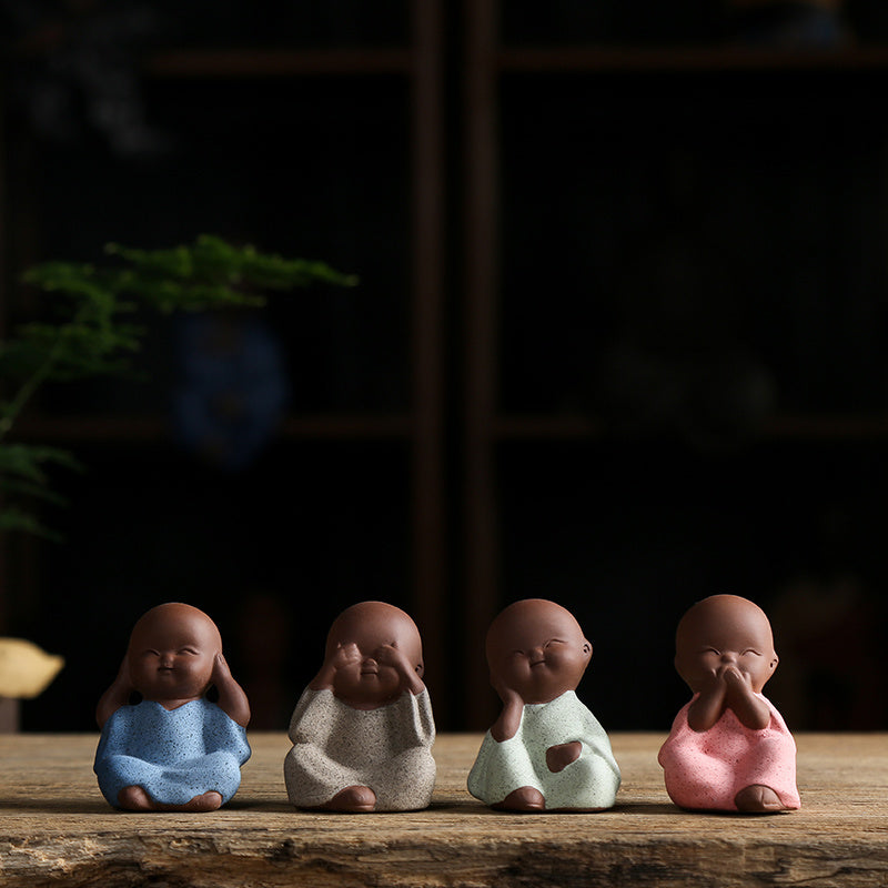 Creative Ceramic Small Monk Zen Ornaments