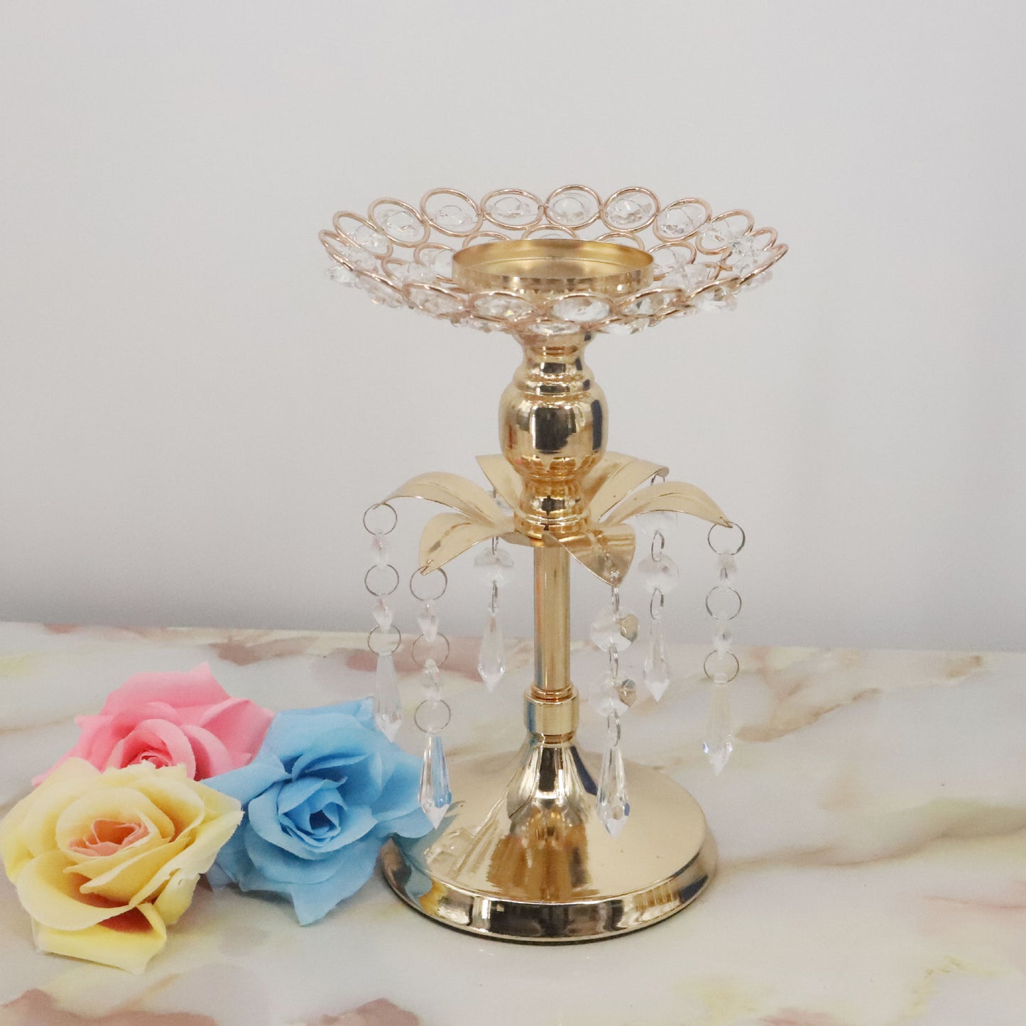 European Style Golden Candlestick Ornaments Professional Wedding