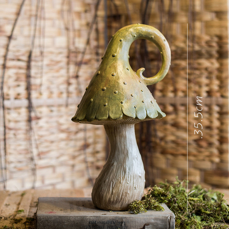 Forest Mushroom Boy Resin Ornament Sculpture