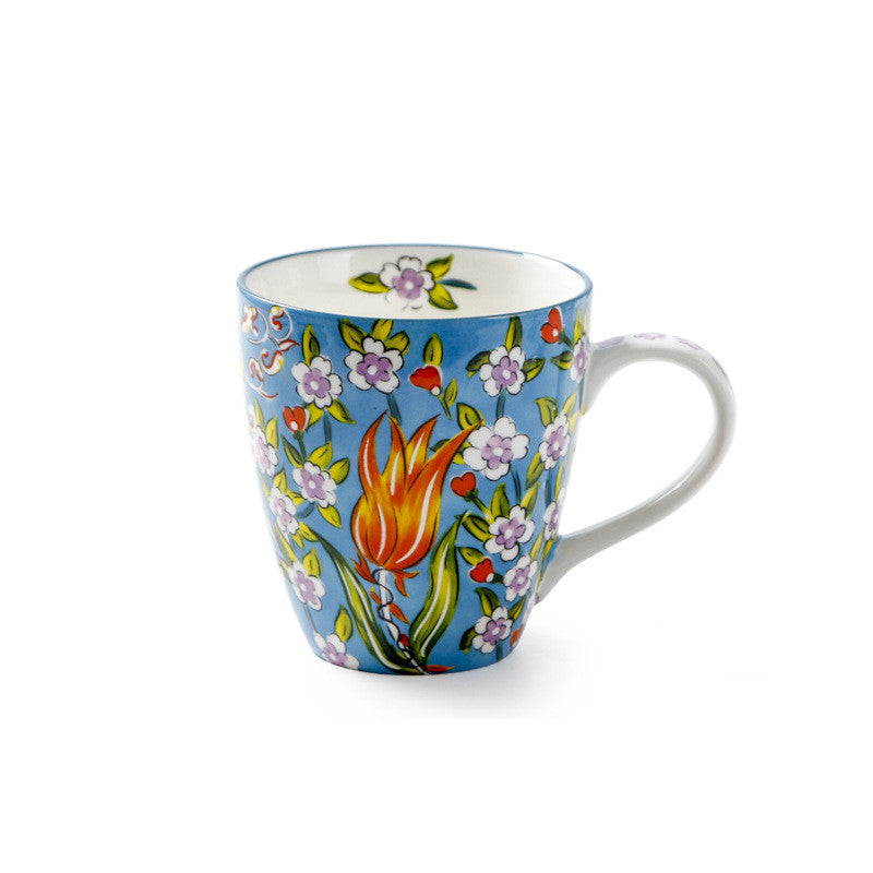 Ceramic Water Cup Hand-Painted Large-Capacity Embossed Mug