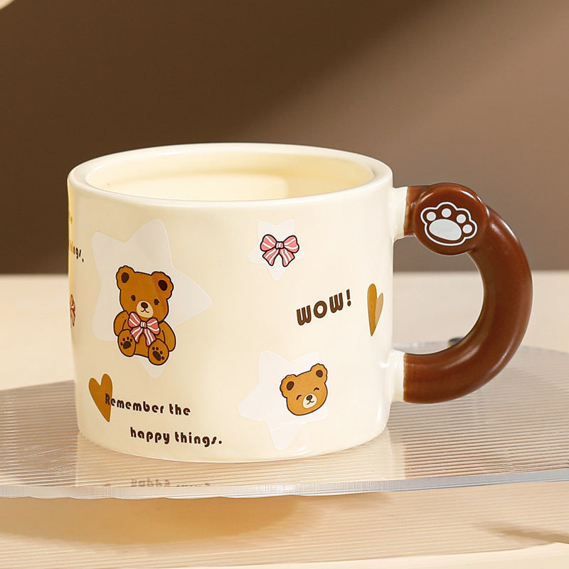 Bear Large Capacity Straw Mug With Lid