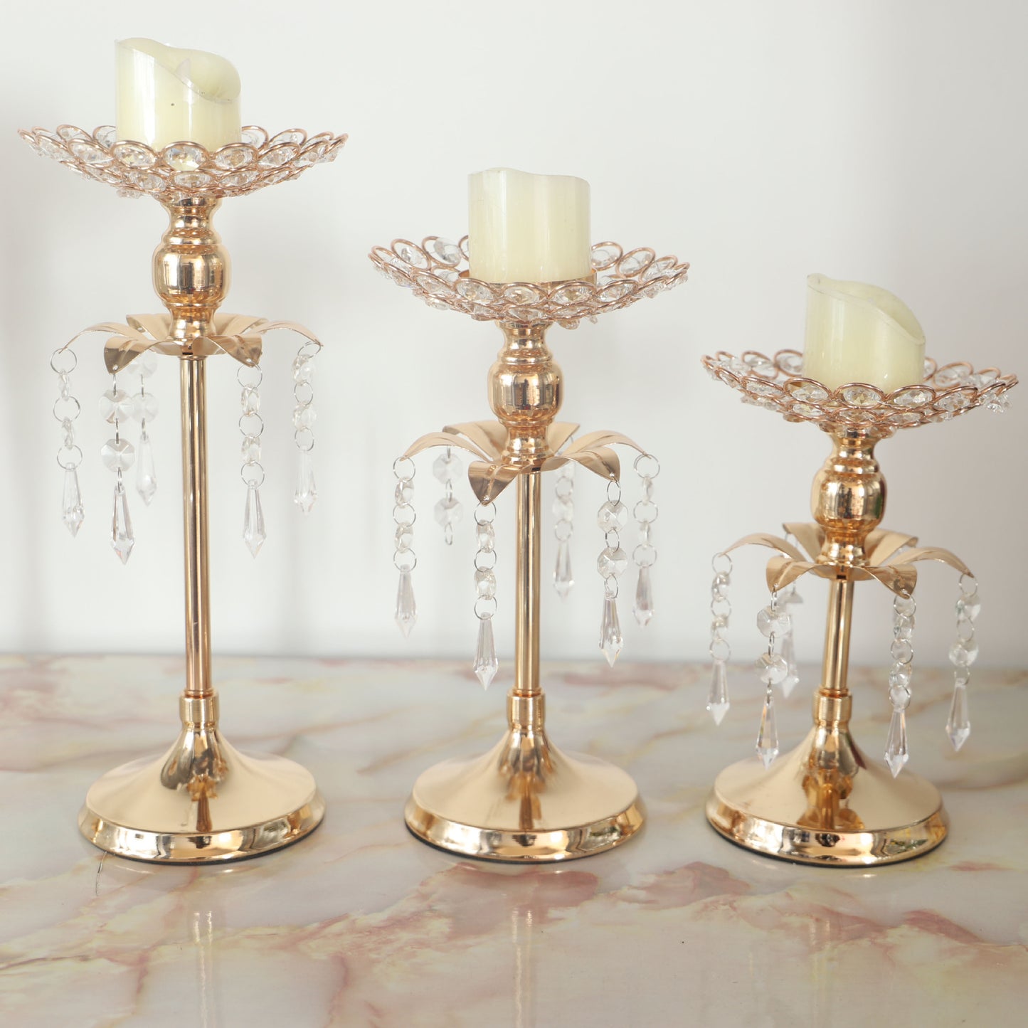 European Style Golden Candlestick Ornaments Professional Wedding