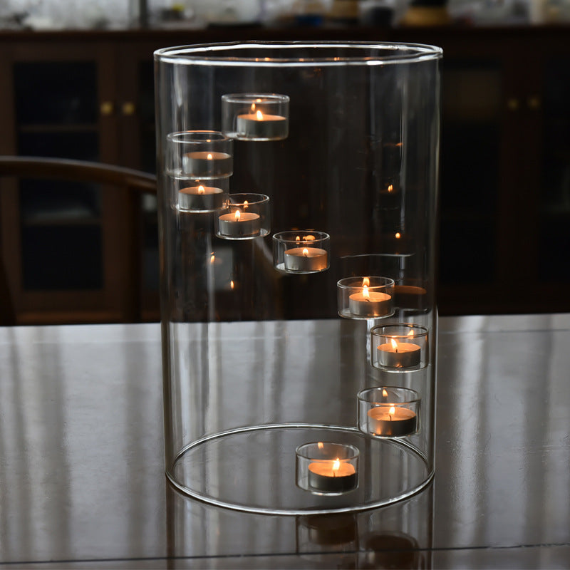 Large Glass Candlestick Candlelight Dinner Decoration Ornaments
