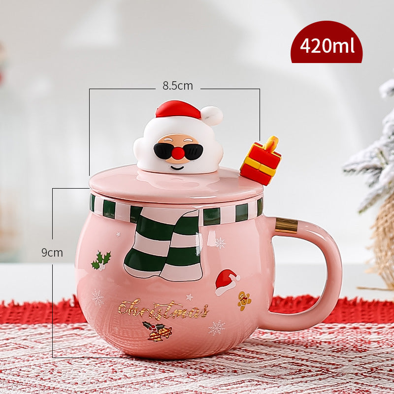 A Home Fashion Simple Christmas Style Ceramic Mug