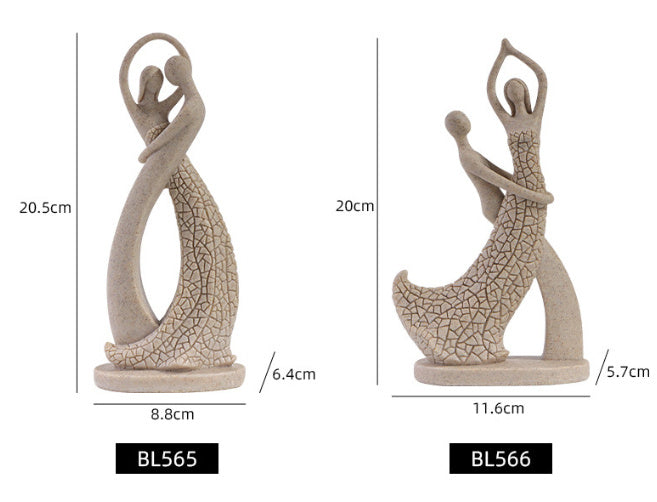 European Character Sandstone Couple Home Decoration Resin Crafts