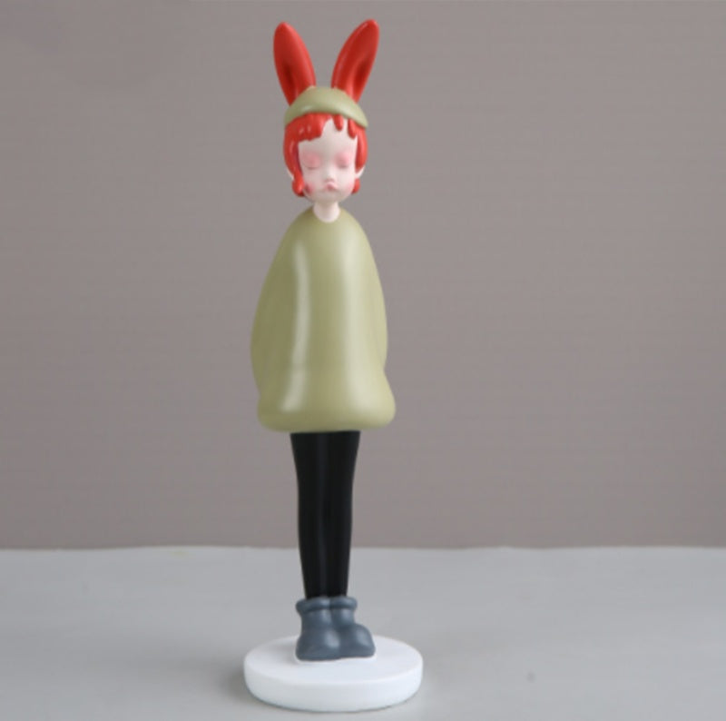 Cute Girl Resin Ornament Home Living Room Desktop