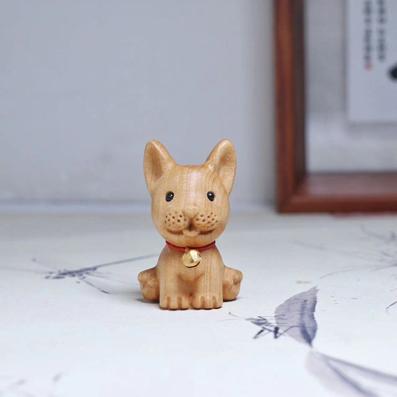 Arborvitae Wood Carving Corgi Ornaments