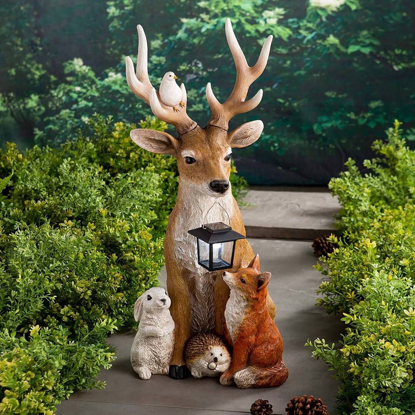 Solar Resin Deer Rabbit Hedgehog Wolf Ornaments