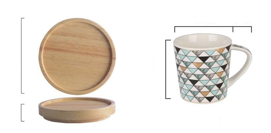 Scandinavian style geometric triangle mug