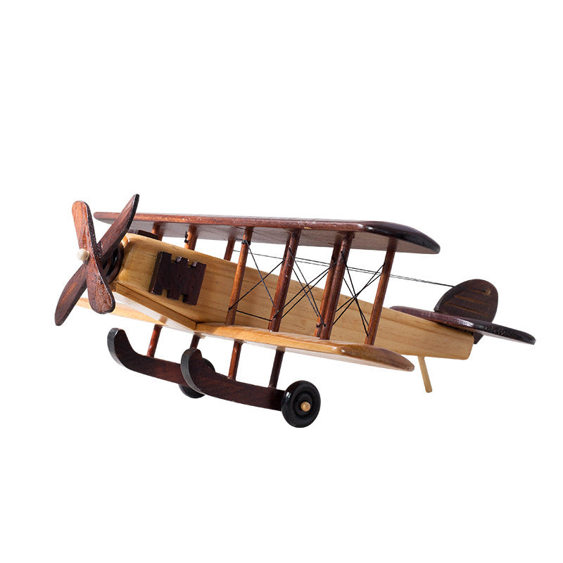 Creative Retro Wooden Airplane Model Ornaments