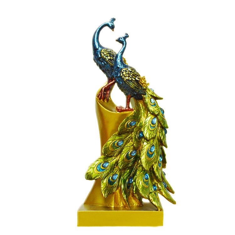 A Creative Home Resin Peacock Modeling Crafts Ornaments