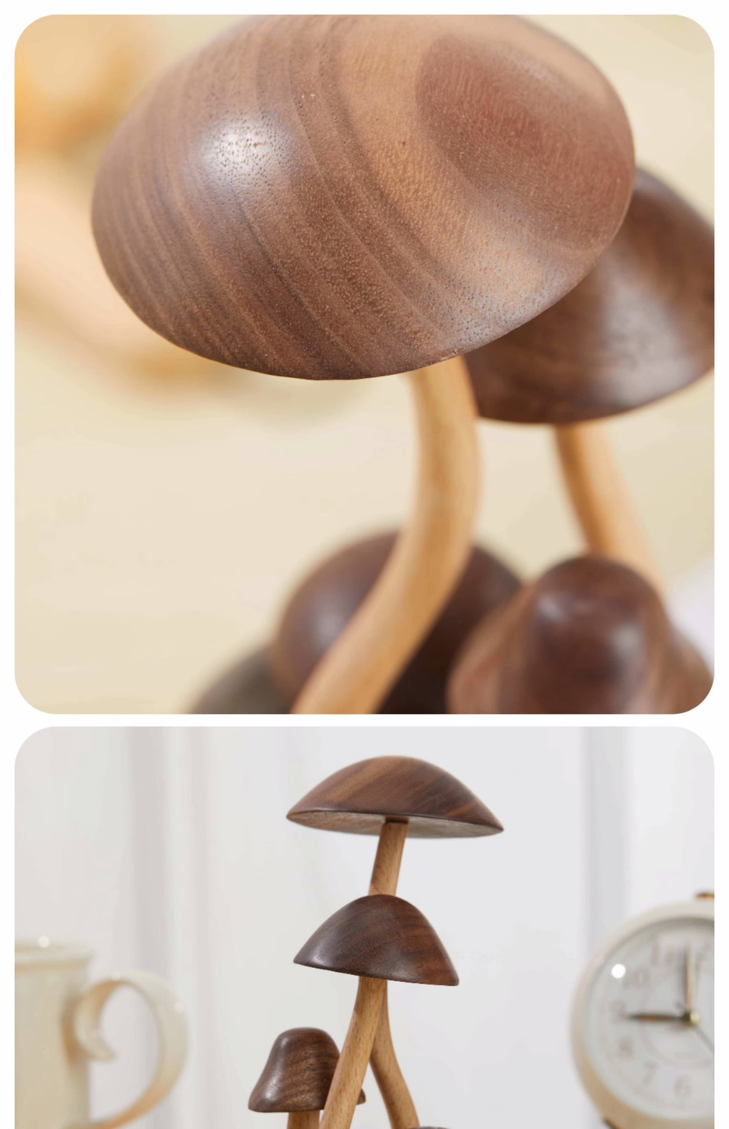 Wooden Mushroom Cute Creative Ornaments