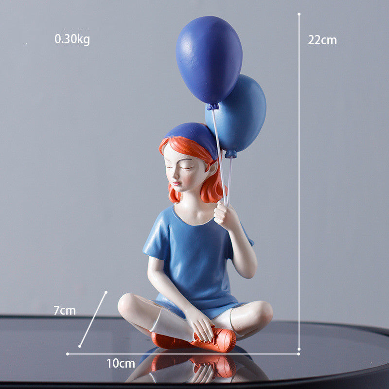 Light Luxury Balloon Girl Creative Ornaments