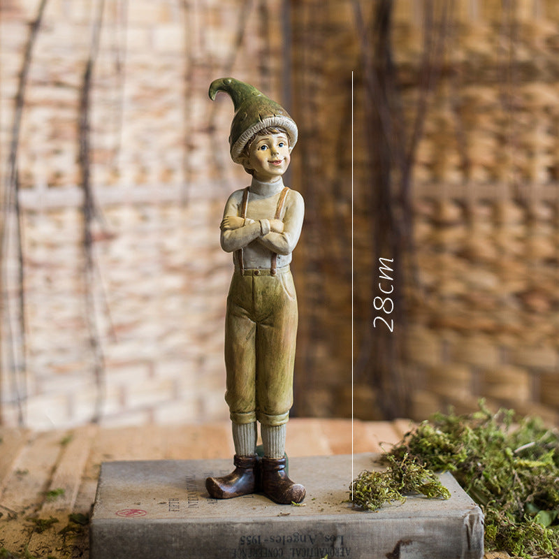 Forest Mushroom Boy Resin Ornament Sculpture