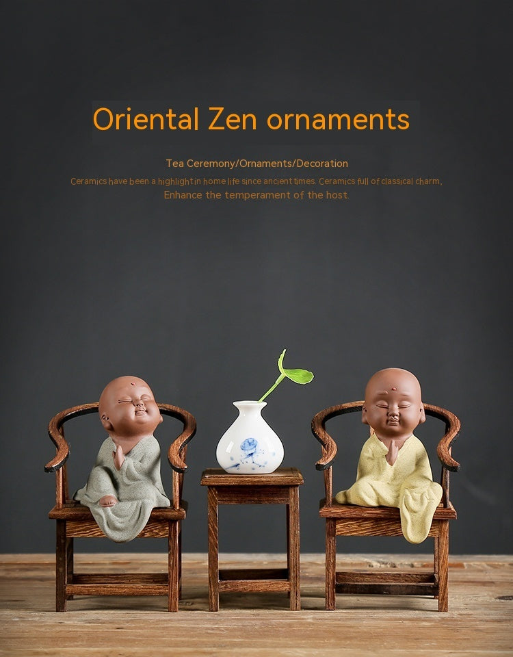 Creative Ceramic Small Monk Zen Ornaments