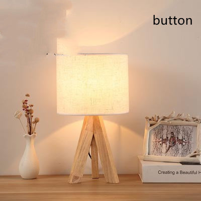 Japanese Style Solid Wood Table Led Night Lamp