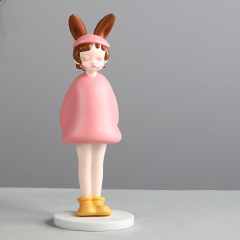 Cute Girl Resin Ornament Home Living Room Desktop