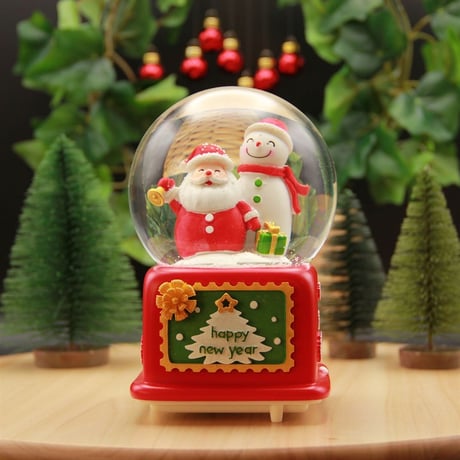 Christmas Crystal Ball Creative Music Box With Happy New Year Decoration