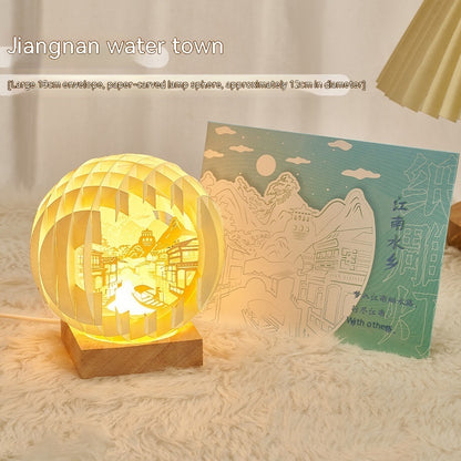 Lampe de nuit créative en trois dimensions en forme de sculpture sur papier, décoration créative pour la maison