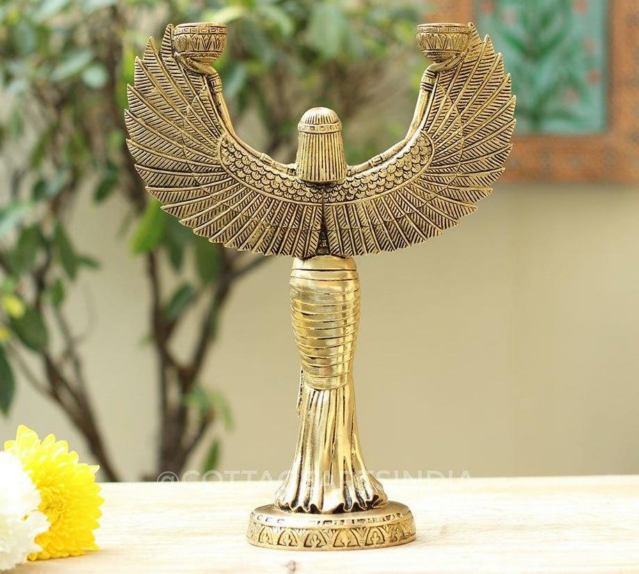 Brass Egyptian Goddess Isis Candle Stand