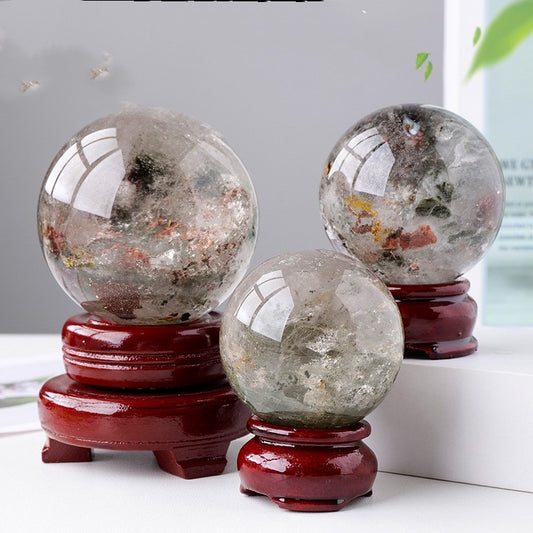 Natural Green Ghost Crystal Ball Ornaments