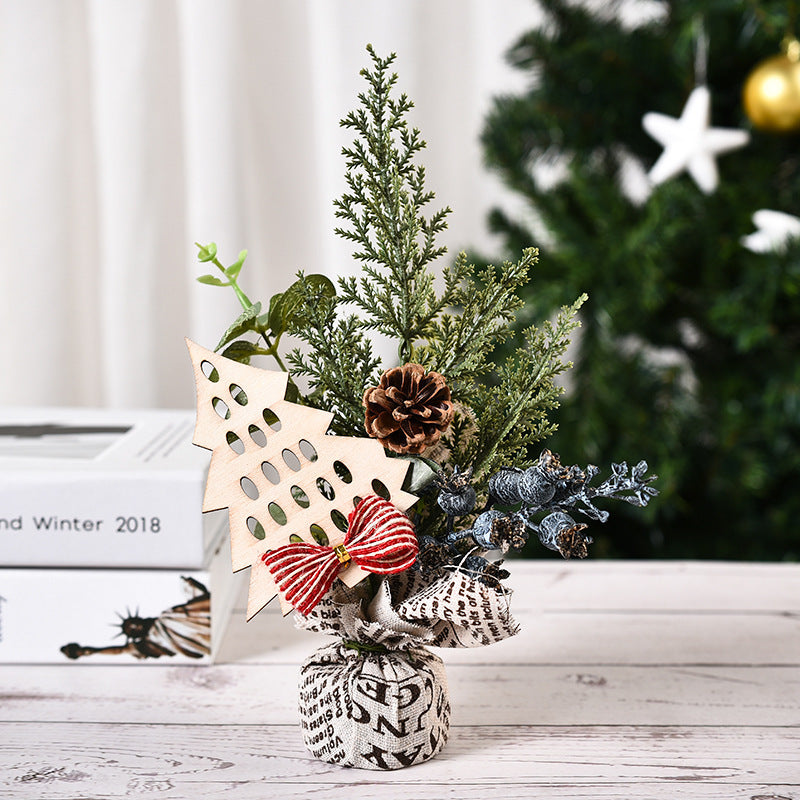 Mini décoration de Noël simple pour fenêtre, petit arbre, accessoires de photographie