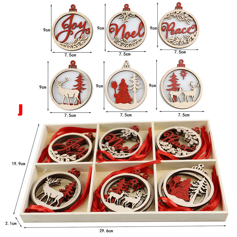 Pendentif en bois rustique pour sapin de Noël
