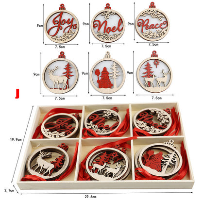 Pendentif en bois rustique pour sapin de Noël